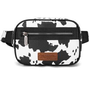 Waist Pack for Women Cow Print B-Black